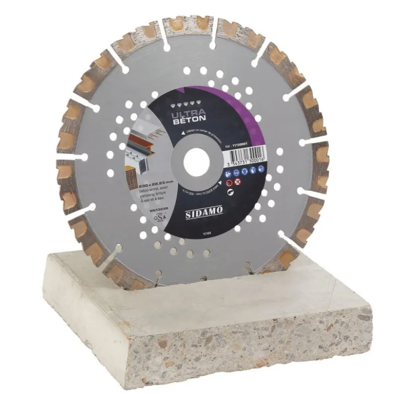 Disque Diamant à segment 230 mm ULTRA BETON Tronçonnage béton/Acier SIDAMO 11130001