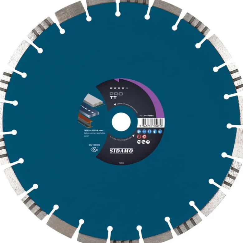 Disque Diamant à segment PRO TT 450 mm Tronçonnage béton/Asphalte/Acier SIDAMO 11130067