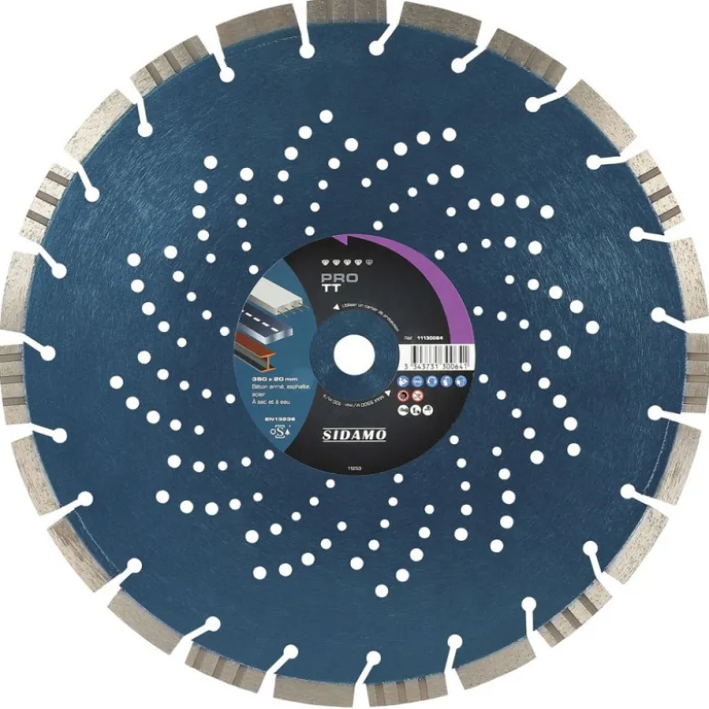 Disque Diamant à segment PRO TT 350 mm Tronçonnage béton/Asphalte/Acier SIDAMO 11130064