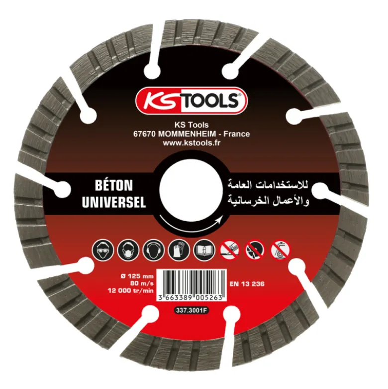 Disque Diamant Universel Béton (ABT) 125 mm KS TOOLS - 337.3001F