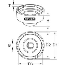 Douille à 6 ergots 3/4'', Ø 86 mm pour DAF KS TOOLS 460.3730