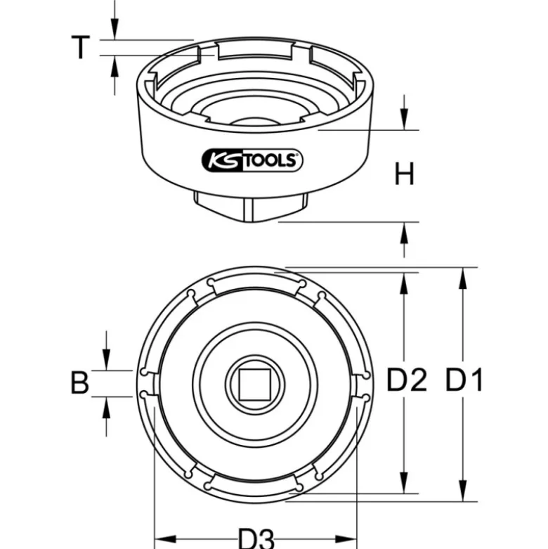 Douille à 6 ergots 3/4'', Ø 86 mm pour DAF KS TOOLS 460.3730