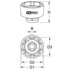 Douille 1 à 6 ergots Ø 86 mm pour Mercedes KS TOOLS 460.1075