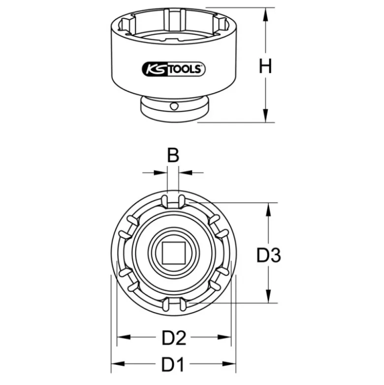 Douille 1 à 6 ergots Ø 86 mm pour Mercedes KS TOOLS 460.1075