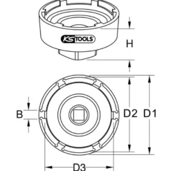 Douille 3/4'' à 4 ergots Ø 65/70 mm pour Scania KS TOOLS 460.1590