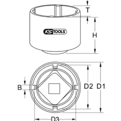 Douille 3/4'' à 4 ergots Ø 72 mm pour Scania KS TOOLS 460.1730