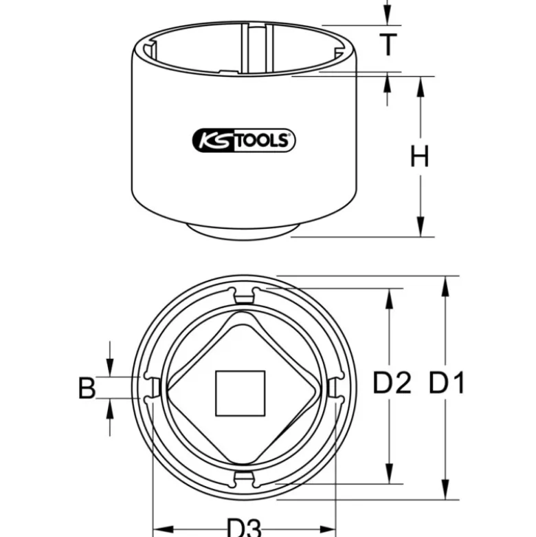 Douille 3/4'' à 4 ergots Ø 72/80 mm pour Scania KS TOOLS 450.0235