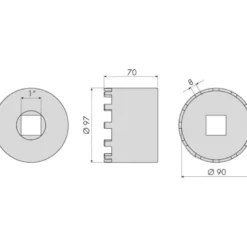 Douille 12 ergots moyeux arriere mercedes ø90mm CLAS OM 0305