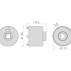Douille 6 ergots moyeux remorques mercedes ø113mm CLAS OM 0308