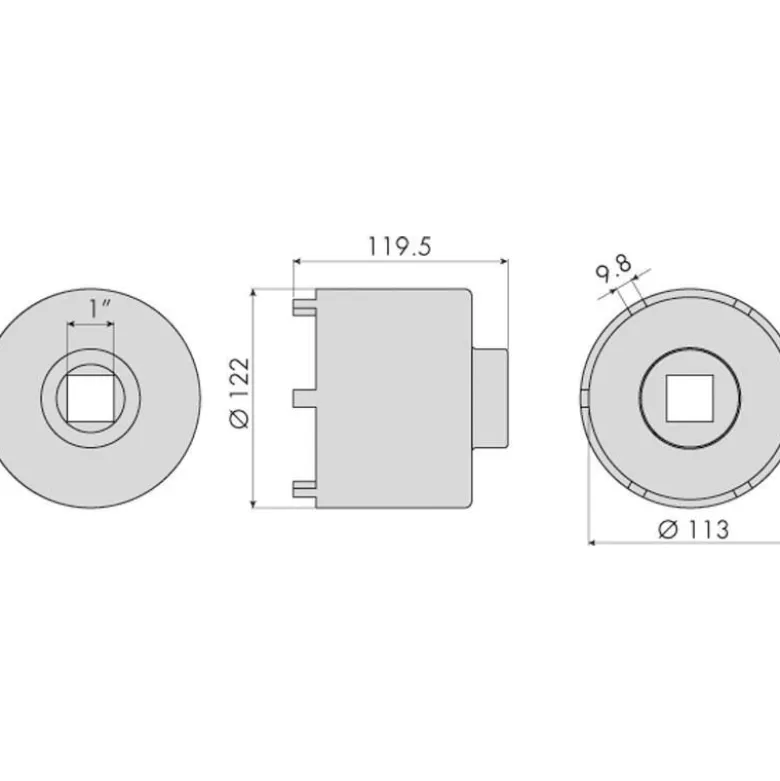 Douille 6 ergots moyeux remorques mercedes ø113mm CLAS OM 0308