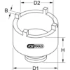 Douille à 4 ergots pour direction Ø 52 mm pour DAF KS TOOLS 460.0610