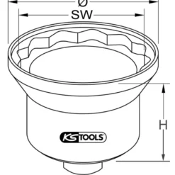 Douille 12 pans pour écrou d'essieu IVECO, 105 mm KS TOOLS 460.4165