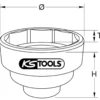 Douille 8 pans SW 100mm pour écrou de moyeu SCANIA 1" KS TOOLS 450.0222