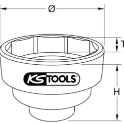 Douille 8 pans SW 100mm pour écrou de moyeu SCANIA 1" KS TOOLS 450.0222