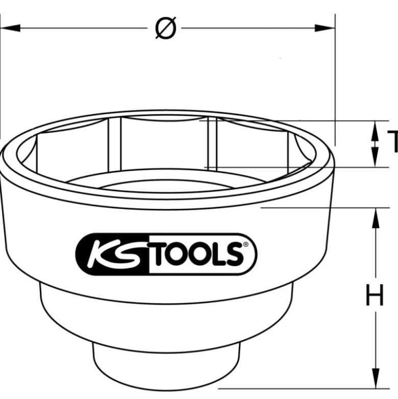 Douille 8 pans SW 100mm pour écrou de moyeu SCANIA 1" KS TOOLS 450.0222