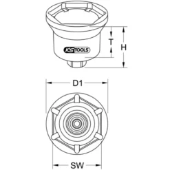 Douille pour écrou de moyeu - 98 mm KS TOOLS 450.0200