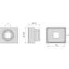 Douille rectangle moyeux man/mercedes 60x76mm CLAS OM 0313