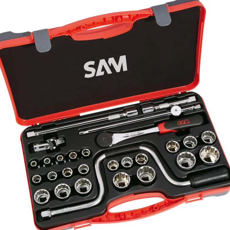 Douilles Et Accessoires 1/2'' - Coffret De 28 SAM Outillage - 75-S28