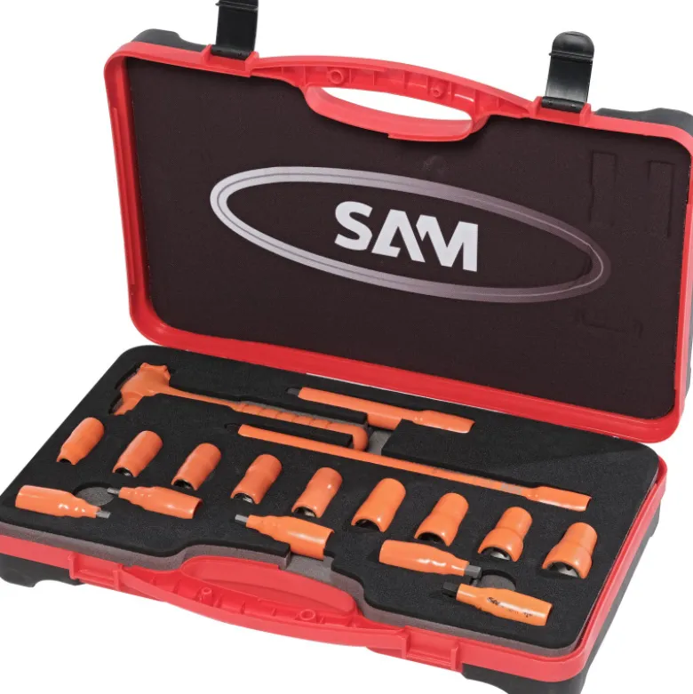 Douilles Et Accessoires 3/8'' Isoles 1000 V - Coffret De 17 SAM Outillage - ZJH-J17PCE