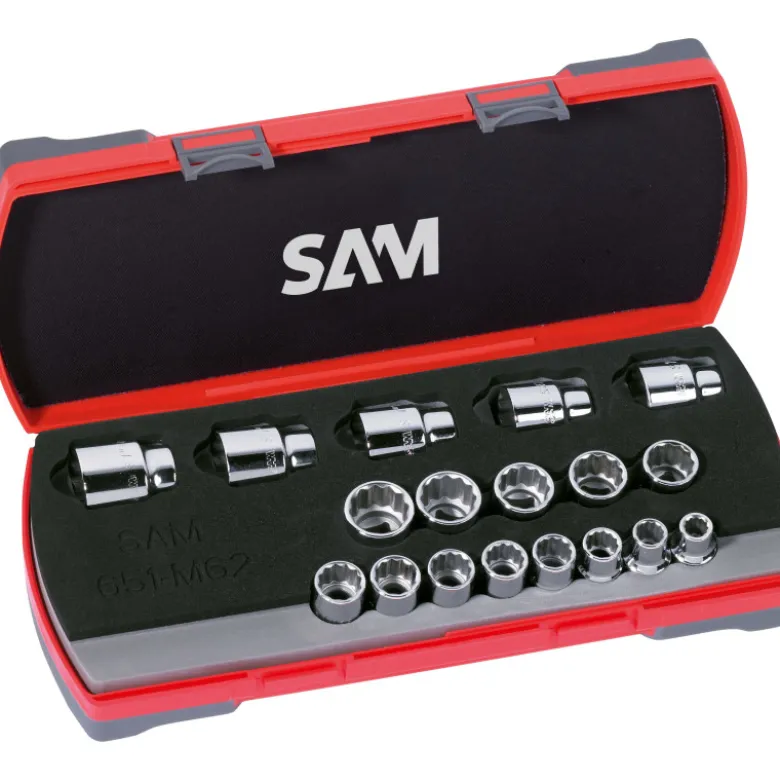 Douilles 1/2'' 12 Pans - Coffret De 17 SAM Outillage - 75-SP18A