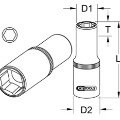 Douille spéciale pour bougies de préchauffage, 8 mm KS TOOLS 917.3828