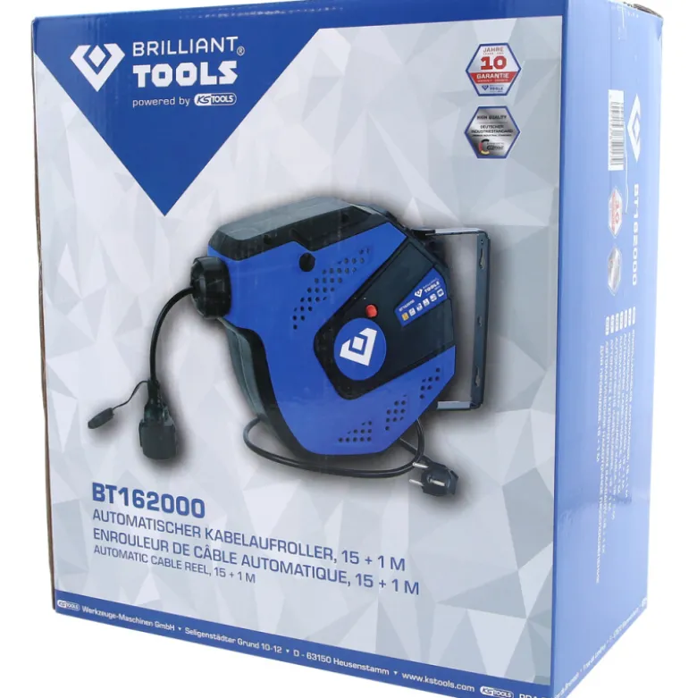 Enrouleur électrique mural 3x15mm² 15m BRILLIANT TOOLS - BT162000