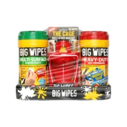 Ensemble tube 80x Haute Performance et tube 80x Multi-Surface avec Cage BIG WIPES BIW-80HDCAMS