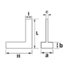 Equerre a chapeau 90° 200x130 MM precision classe 0 SAM - E4-200