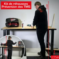 Etabli charge lourde avec kit de réhausse, capacité 500 kg KS TOOLS 865.0206