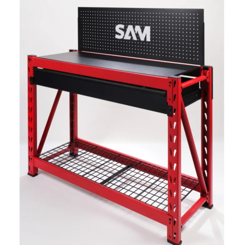 Etabli de travail 120 cm avec tiroir et panneau porte-outils SAM - Etab-120m1