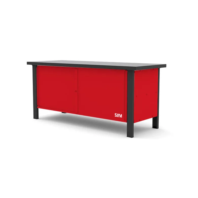 Etabli Ferme Longueur 2 Metres Avec Plateau Tole SAM Outillage - ETAB-200PTF