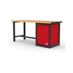 Etabli 2 metres bois avec meuble 1 tiroir (int. poubelle) SAM - Etab-200m1tp