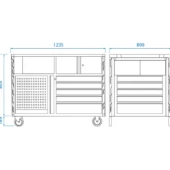 Etabli Mobile "Superb Workbench" 10Tiroirs Plan De Travail Bois Squad King Tony - 87SQ3410BABK