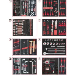 Etabli mobile 14 tiroirs équipé de 354 outils KS Tools - 809.1730
