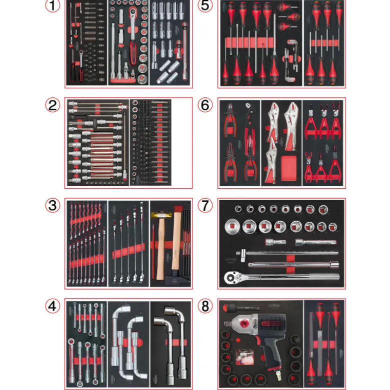 Etabli mobile 14 tiroirs équipé de 354 outils KS Tools - 809.1730