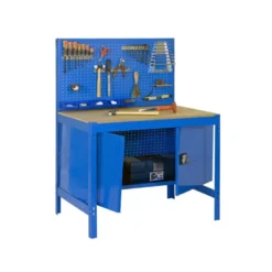 Etabli 2 niveaux + 1 fond perforé + 2 portes - SIMONWORK BT2 LOCKER 1200 - 1445 x 1210 x 610 SIMONRACK 8435104942741