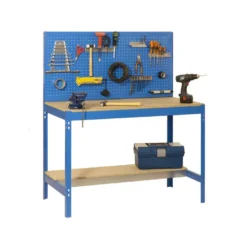 Etabli 2 niveaux + 1 panneau de fond perforé - SIMONWORK BT2 1200 - 1445 x 1210 x 610 SIMONRACK 8435104919682