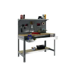 Etabli 3 niveaux + panneau perforé + tiroir - SIMONWORK BT3 BOX 1500 - 1445 x 1510 x 610 mm SIMONRACK 8435104946992