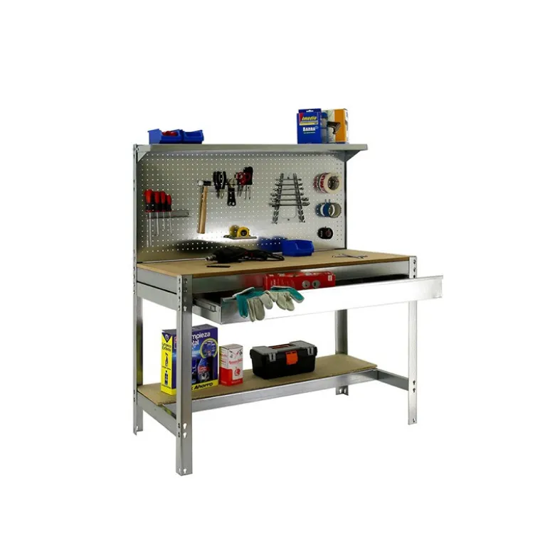 Etabli 3 niveaux + panneau perforé + tiroir - SIMONWORK BT3 BOX 1200 - 1445 x 1210 x 610 mm SIMONRACK 8435104946947