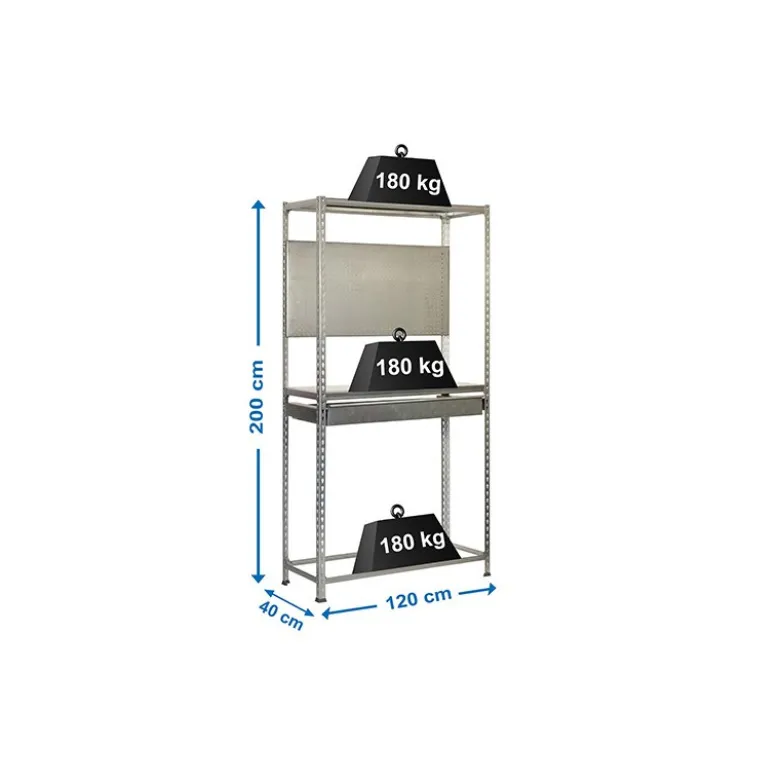 Etagère 3 niveaux + 1 tiroir 540kg -Kit SIMONRACING BOX MEGAPLUS 3/400 -1200x2000x400mm SIMONRACK 8435104944196