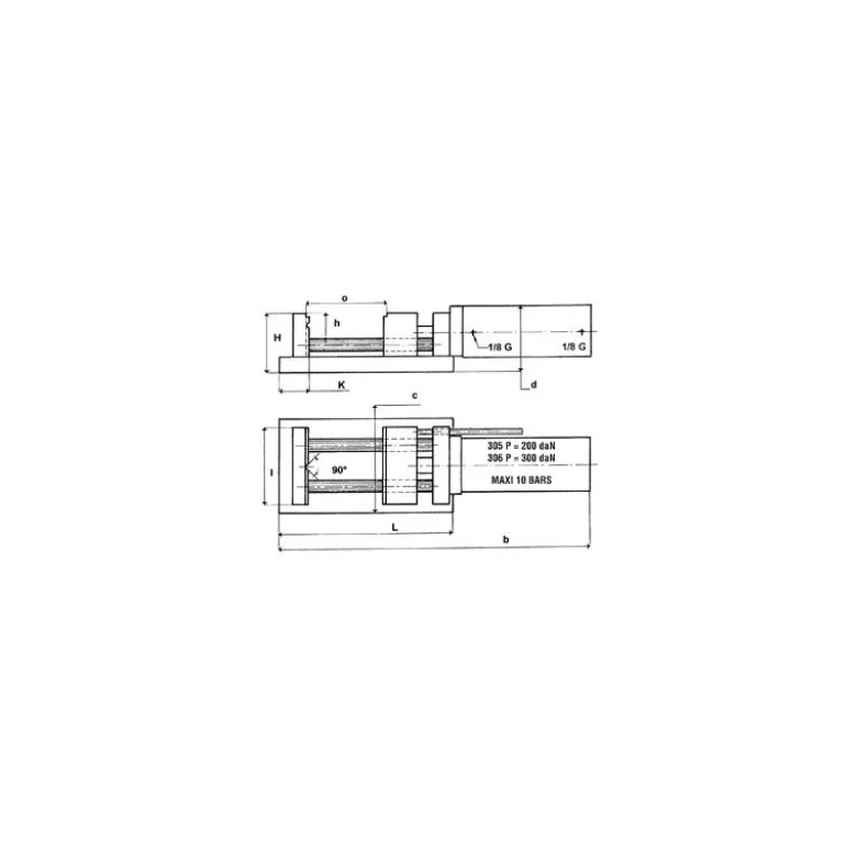 Etau Acier Dolex Ouverture 120 mm Serrage Pneumatique Série 300P 306P
