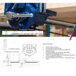 Etau Dolex Ouverture 340 mm presse serrage rapide pour menuisier 249SR
