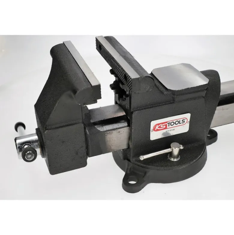 Etau à mors parallèles en acier trempé ouverture 170mm KS TOOLS 914.0146