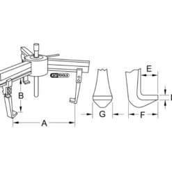 Extracteur à 3 griffes pour cosses de batterie KS TOOLS 630.2301