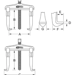 Extracteurs universels à 2 griffes articulées KS TOOLS