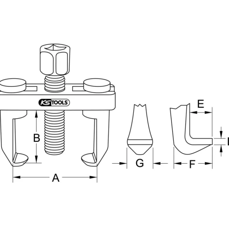 Extracteur universel de bras d'essuie glaces à deux griffes KS TOOLS 700.1185