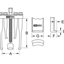Extracteur universel de volant à 2 griffes pour VL KS TOOLS 670.0201