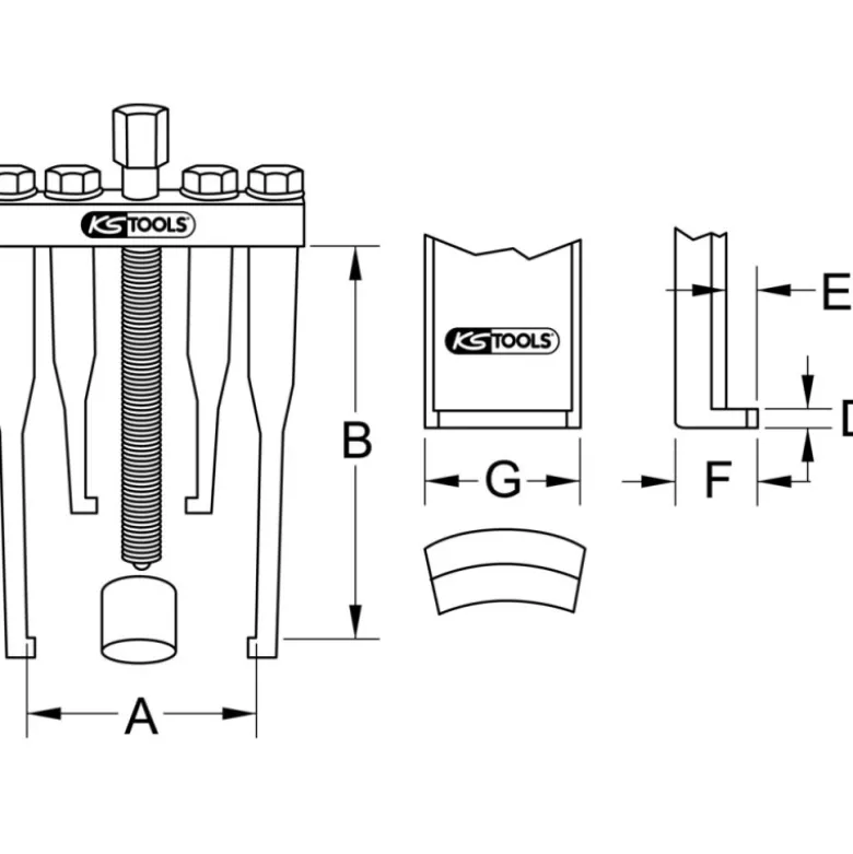 Extracteur universel de volant à 2 griffes pour VL KS TOOLS 670.0201