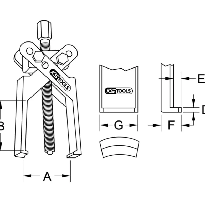 Extracteur universel à 2 griffes KS TOOLS