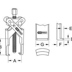 Extracteur universel à 2 griffes fines KS TOOLS